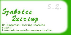 szabolcs quiring business card